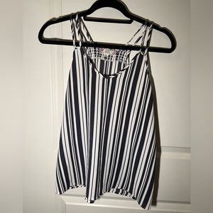 Navy and white horizontal tank